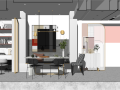 现代北欧轻奢客厅沙发公仔室内SU模型-2021