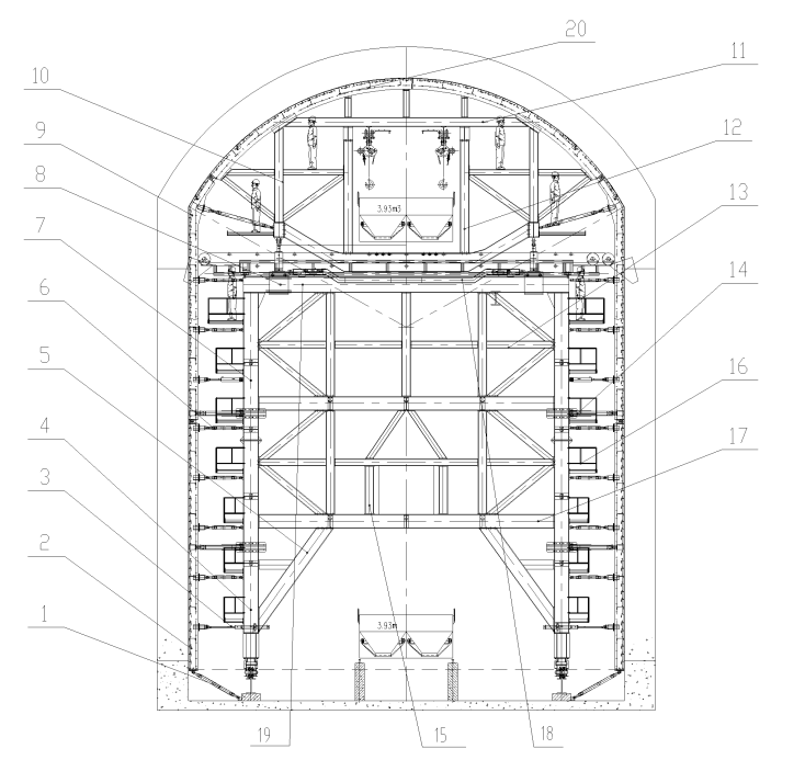 混凝土浇筑状态时在隧道横截面的结构示意图.png