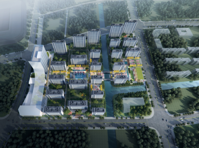 高层酒店规划平面资料下载-[上海]滨河高层-叠拼酒店规划建筑方案投标