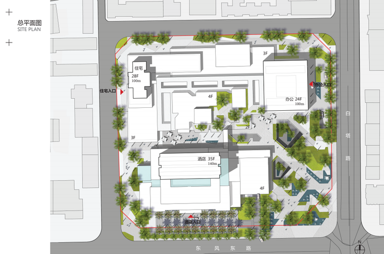 [云南]现代风文化传承-酒店办公综合体方案