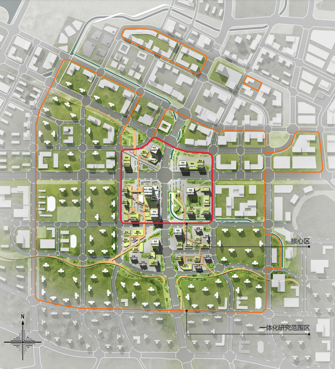 城市概念规划设计资料下载-生态立体未来城市TOD项目概念规划设计