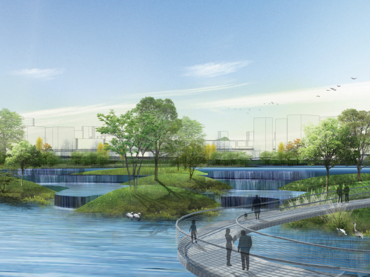 城市滨水绿道设计资料下载-[重庆]滨水绿色生态休闲城市区域规划设计