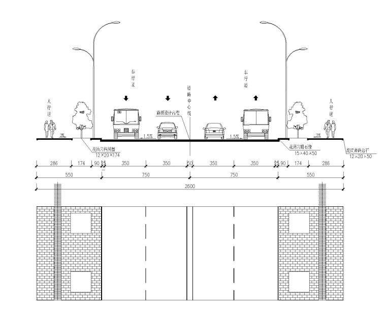 道路铺施工图资料下载-[重庆]双向四车道道路交通边坡CAD施工图