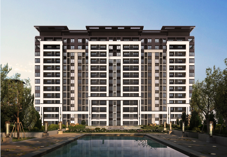 现代中式风格住宅-叠加,洋房,小高建筑su