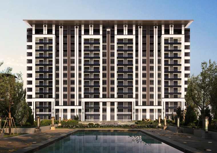 现代中式风格住宅-叠加,洋房,小高建筑su