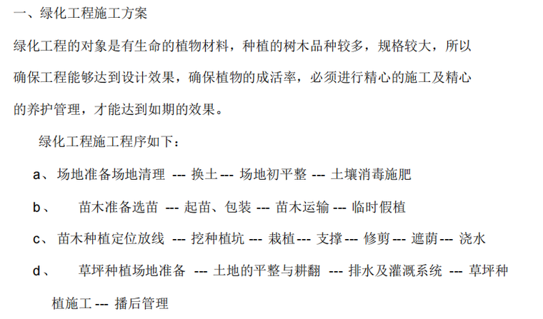 园林绿化道路施工技术标书资料下载-园林绿化工程施工技术方案文件