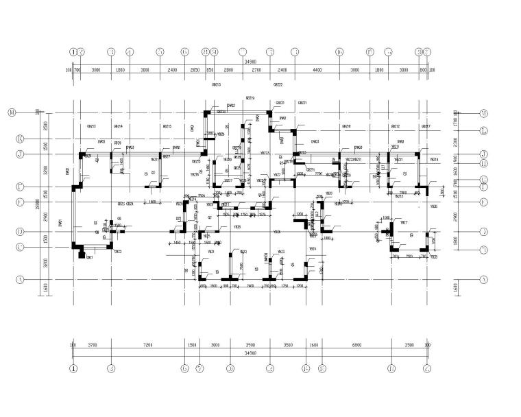住宅梁结构资料下载-钢混框架剪力墙住宅结构施工图450p