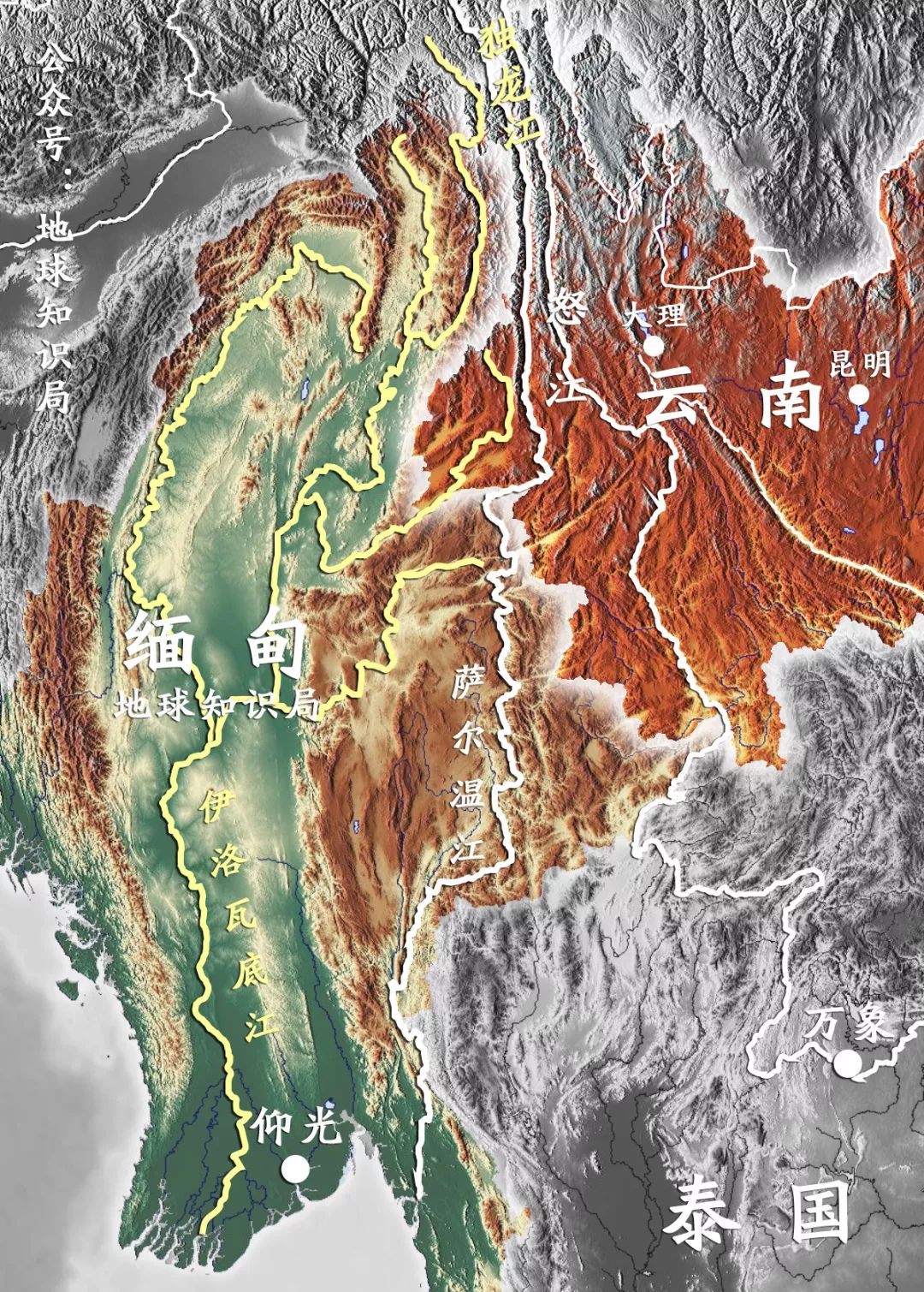 云南六大水系分布图图片