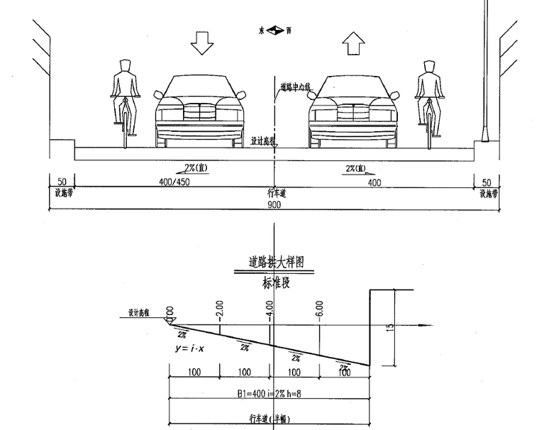 双向两车道城镇道路及河道工程施工图2021