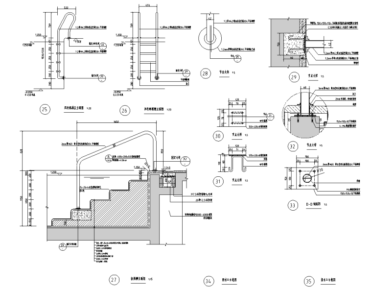 标准泳池设计CAD图资料下载-小泳池标准化图纸-米色典雅大泳池 CAD+SU