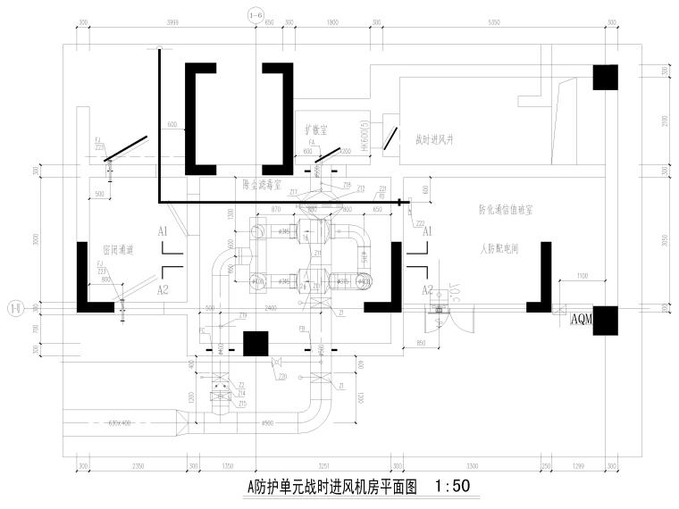 2021植物设计施工图资料下载-[江苏]住宅人防工程暖通施工图2021