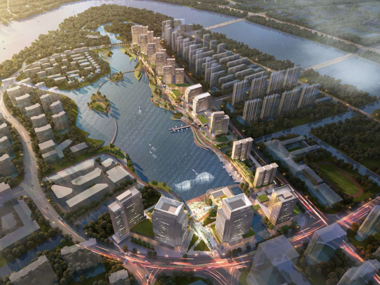 滨水高层住宅案例分析资料下载-滨水国际都市高层住宅景观概念规划方案设计