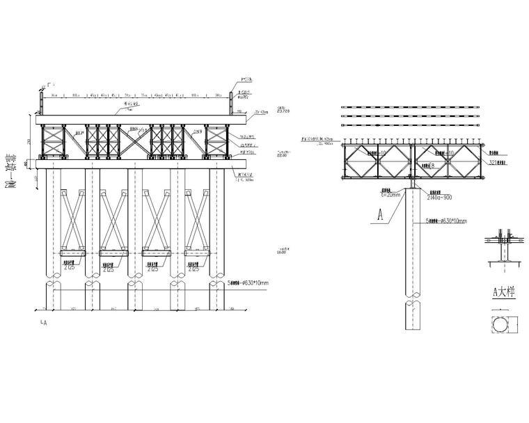 蔡家湾特大桥工程栈桥图纸资料下载-特大桥栈桥平台加宽段及桥头防护CAD图纸