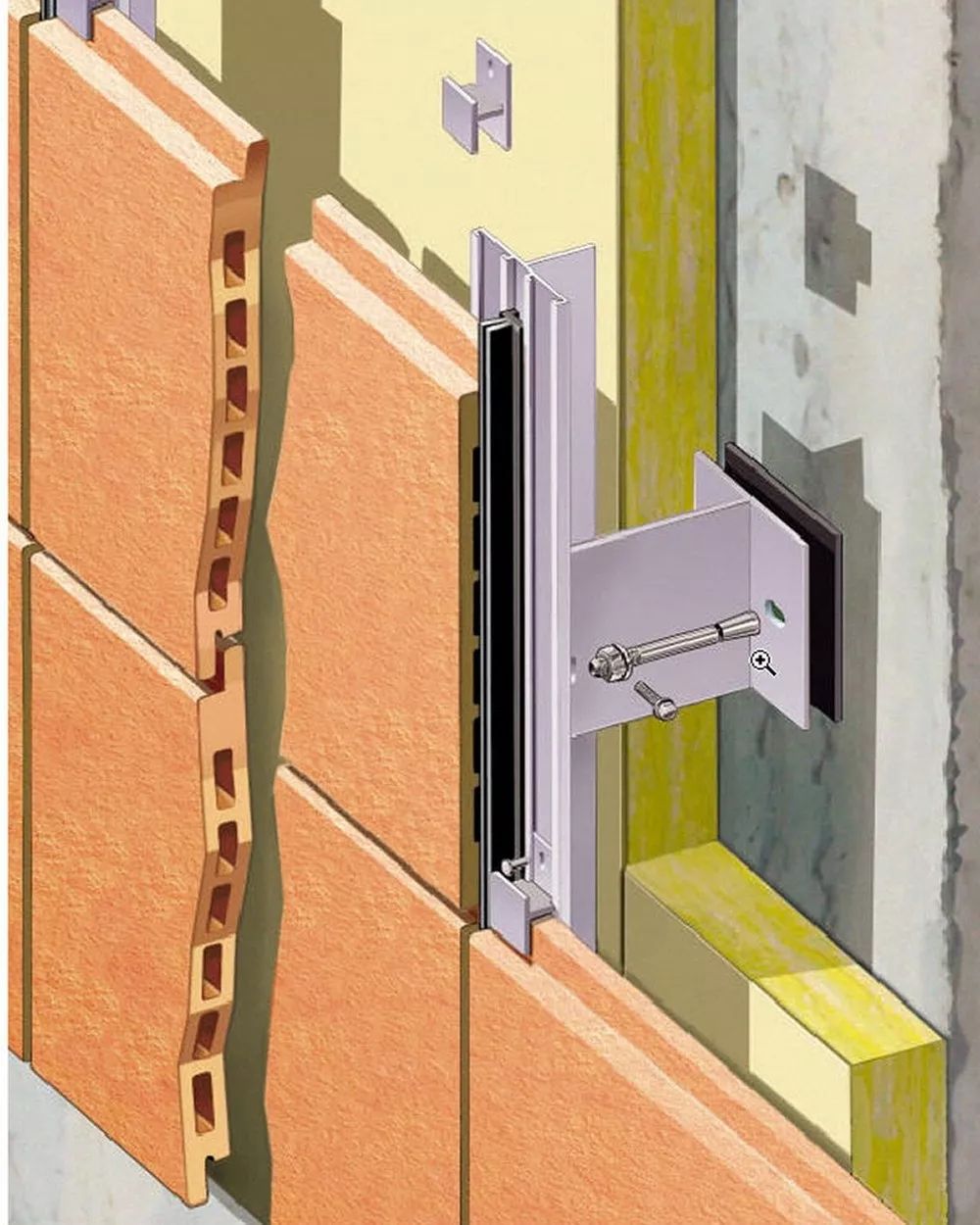 一种陶土板幕墙的构造示意图