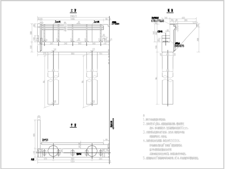10米宽桥台图纸资料下载-柱式桥台设计图纸CAD（10张）