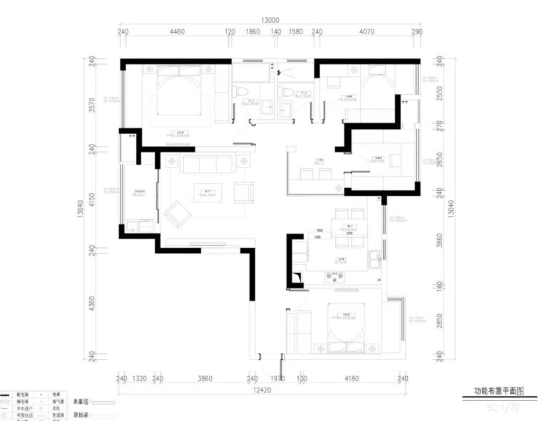 80平室内施工图加效果图资料下载-[常州]现代四室两卫室内施工图CAD+效果图