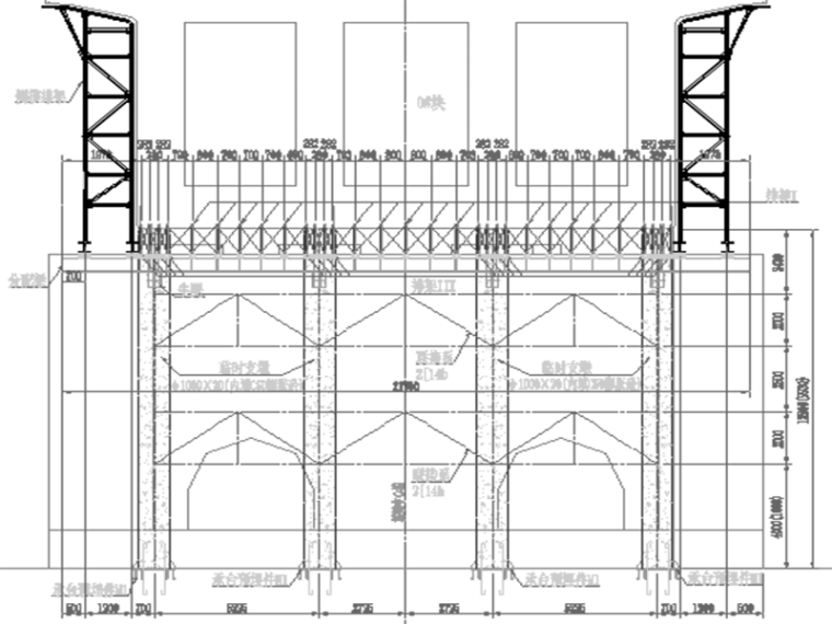组合支架CAD图纸资料下载-特大桥0号现浇支架施工设计计算书附CAD图纸