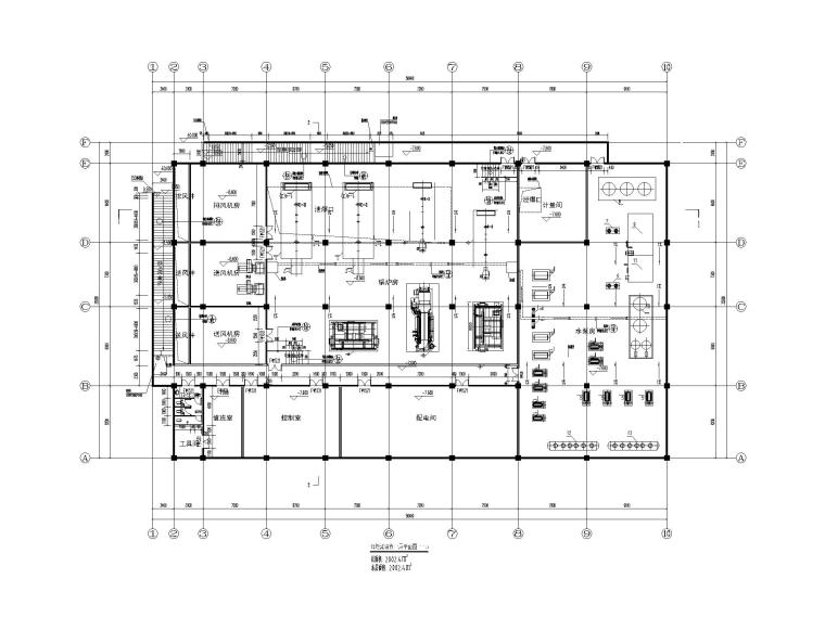 CAD天花吊施工图资料下载-能源站施工图CAD