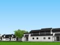 江西中式风格别墅组团建筑su模型设计