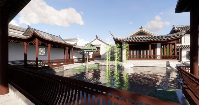 中式式风格建筑su模型资料下载-辽宁中式风格别墅建筑SU模型设计