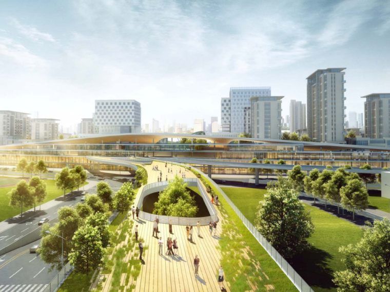铁路周围区域开发资料下载-[杭州]某高铁附近区域开发城市规划设计方案