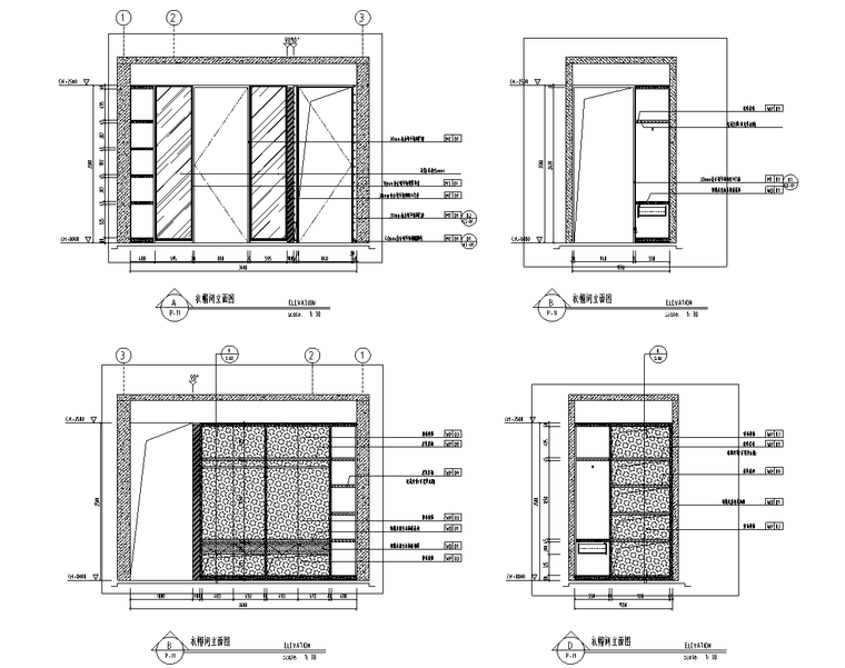 [四川]爱马仕风格样板间装修施工图设计