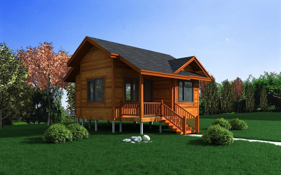 [分享]木屋 木结构别墅设计案例效果图