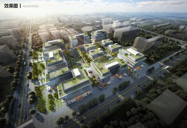 现代办公园区建筑方案设计资料下载-[北京]现代风国际化办公园区建筑方案设计