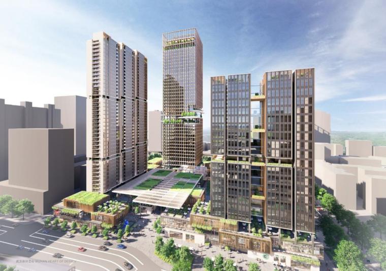 商业综合体与超高层资料下载-[武汉]办公住宅公寓商业综合体超高层设计