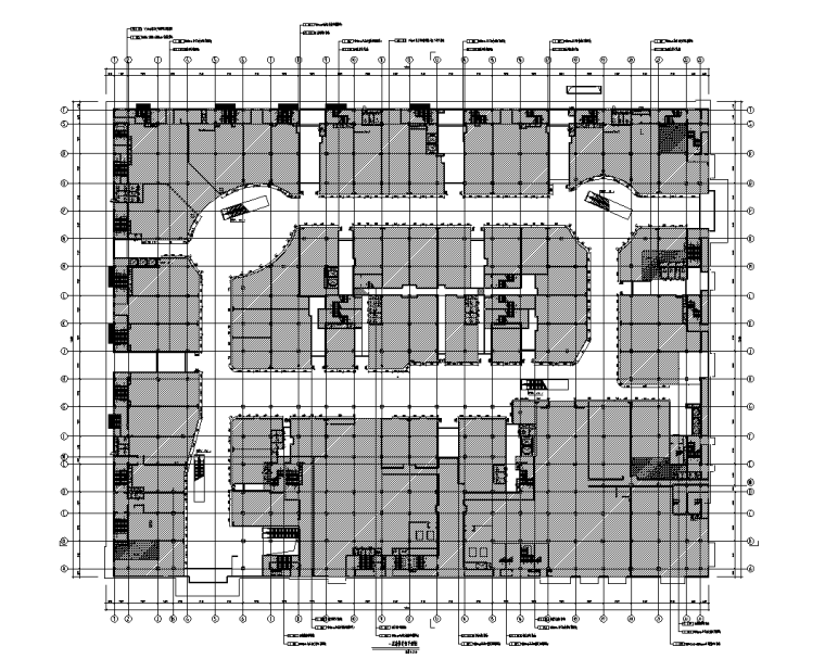 西安cad全套图纸资料下载-某广场四层超市建筑精装图纸全套CAD