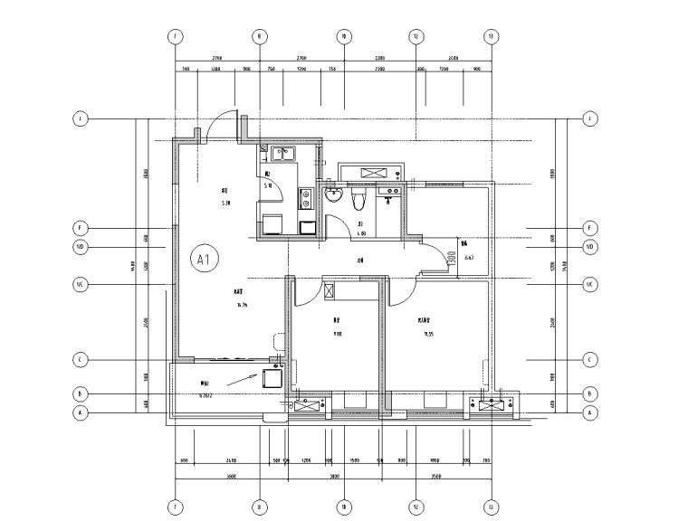 精装户型设计图纸资料下载-住宅户型精装修图纸CAD