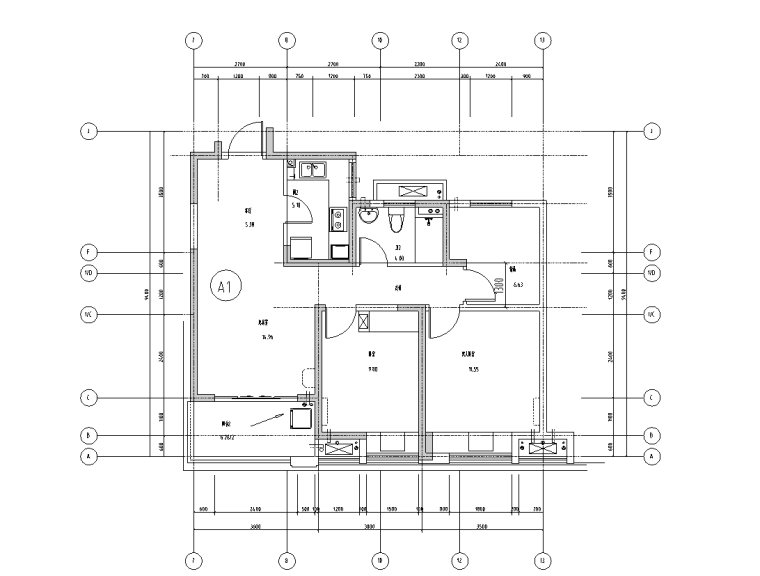 精装修户型设计要点资料下载-住宅户型精装修图纸CAD
