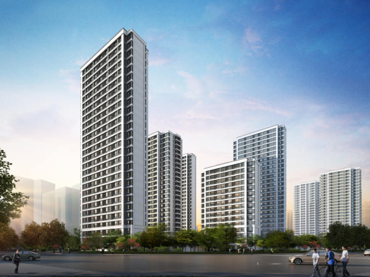 现代高层住宅模型su资料下载-福建高层住宅现代典雅风建筑SU模型设计2020