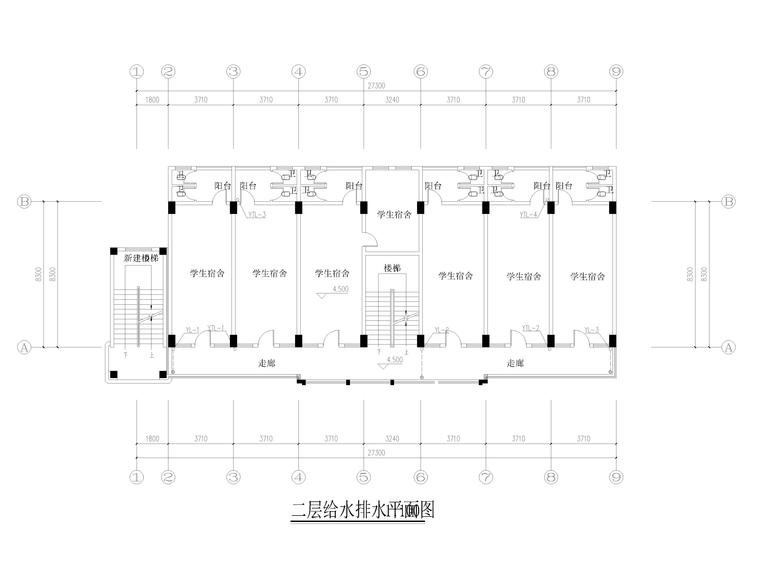 6宿舍楼装修改造施工图资料下载-中学宿舍楼维修改造给排水施工图2018