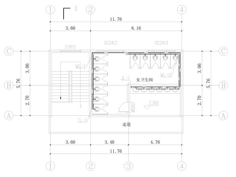 AAA级公厕施工图资料下载-[贵州]中学公厕给排水施工图