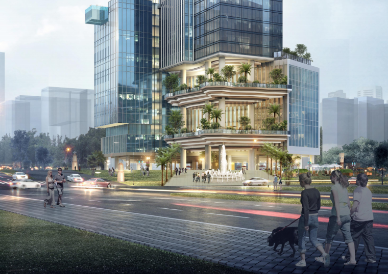 200米超高层集合资料下载-[重庆]157米超高层住宅君临中心建筑方案