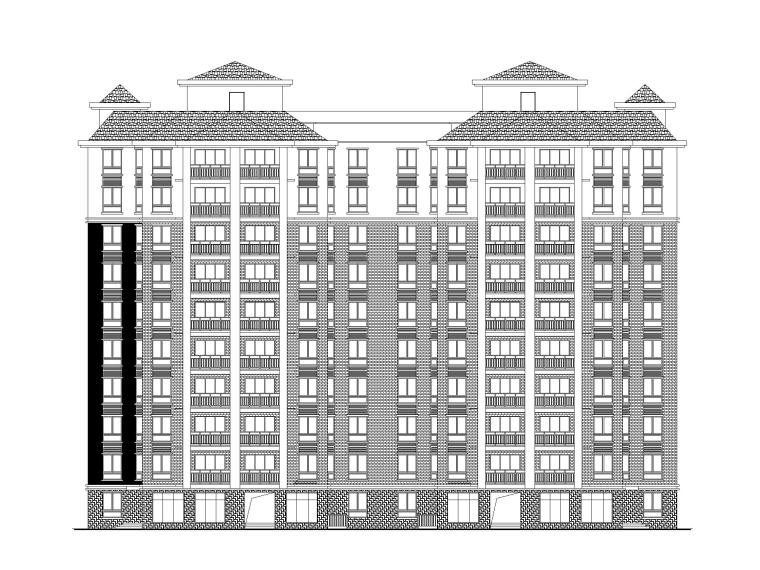 高层公寓建筑cad图资料下载-[贵州]高层新中式教师公寓施工图CAD