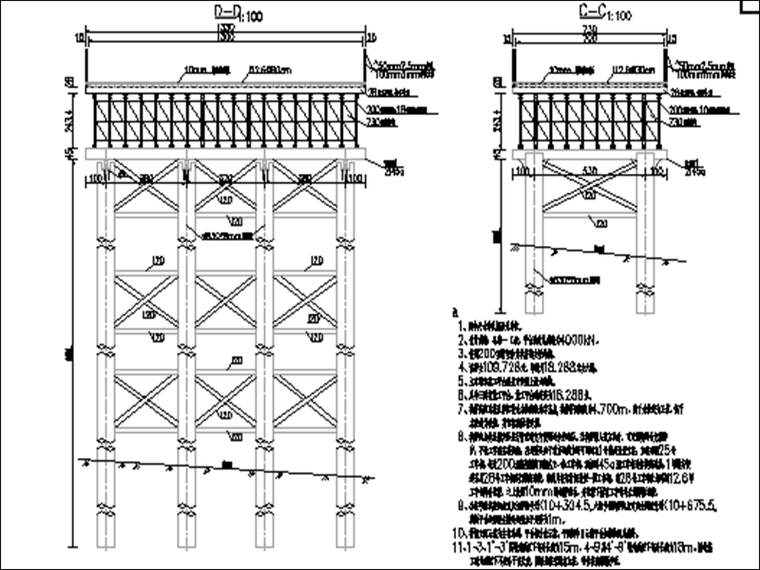 钢桁架皮带栈桥图资料下载-200型桁架栈桥及321型贝雷梁钢栈桥图纸32张