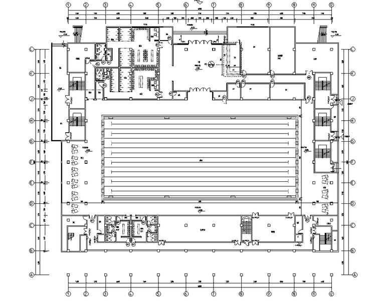 体育馆室内装修设计施工图免费下载资料下载-示范性学校室内装修体育馆施工图