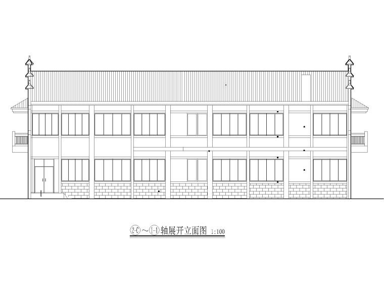 中式多层住宅cad资料下载-[广州]中学多层中式食堂施工图CAD2020