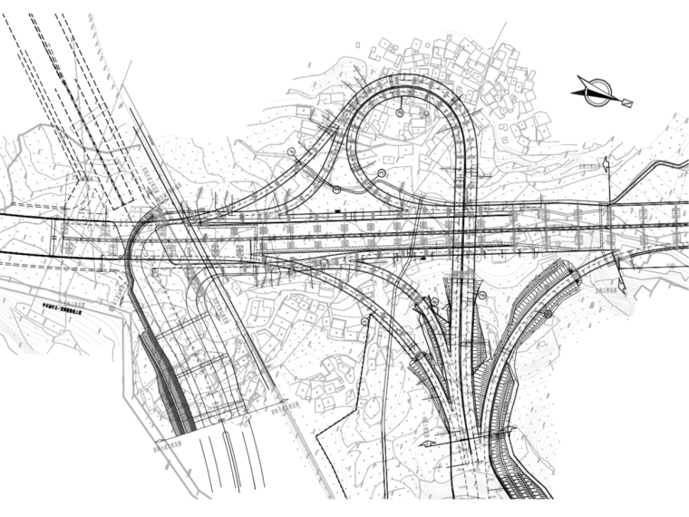 城市快速路交通工程图纸资料下载-城市快速路主线及桥梁引道路面工程图纸2019