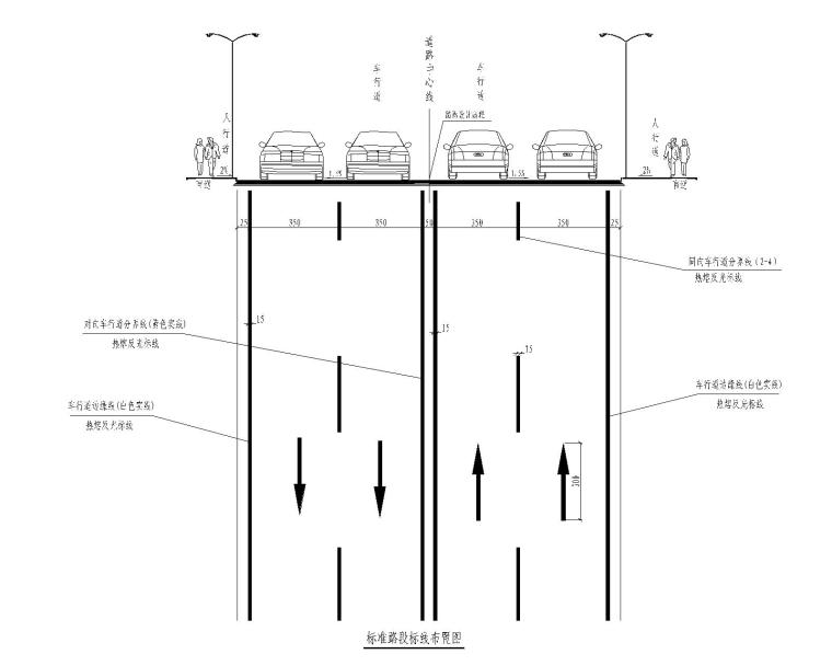 改造施工图模板资料下载-双向四车道交通工程标志标线改造施工图2019