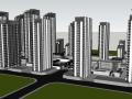 [山东]现代风格住宅+商业建筑SU模型设计