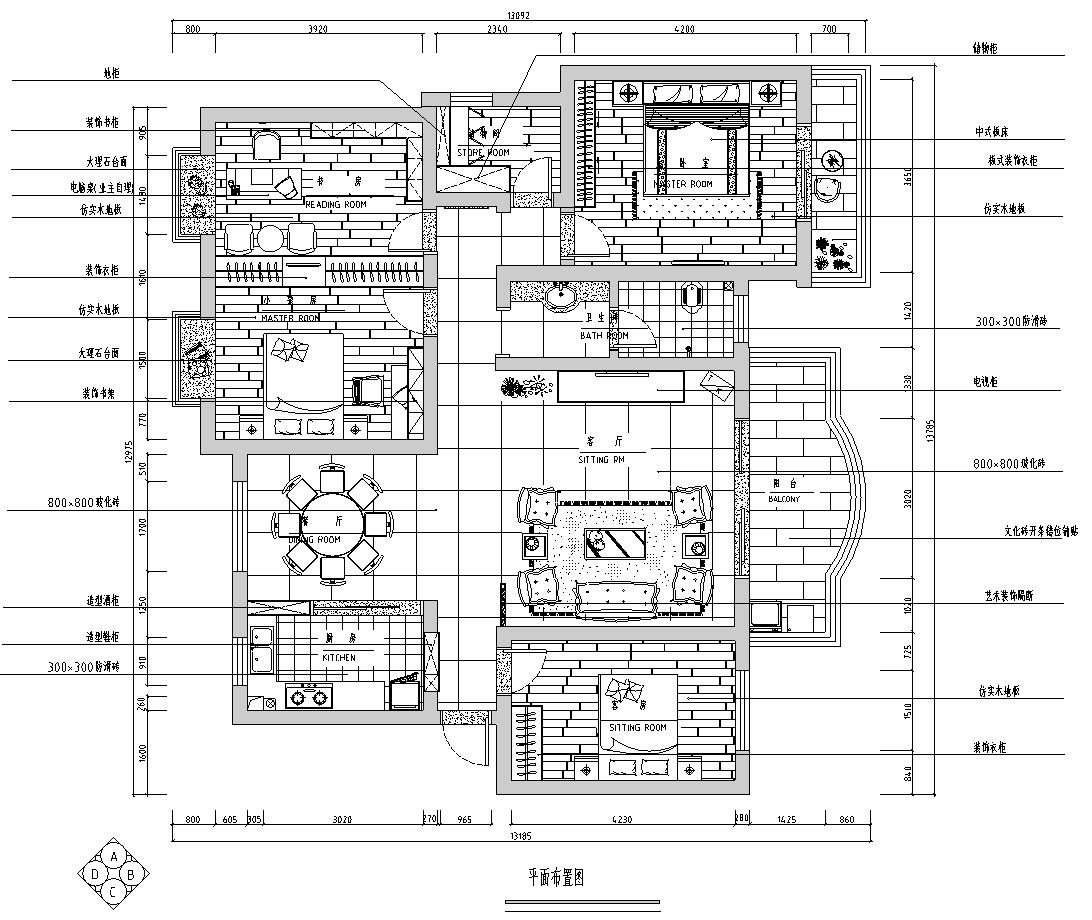 香山艺墅-500平米别墅中式风格-谷居家居装修设计效果图