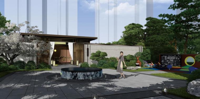 新中式小区建筑方案设计资料下载-[江苏]新中式风格住宅小区景观方案设计