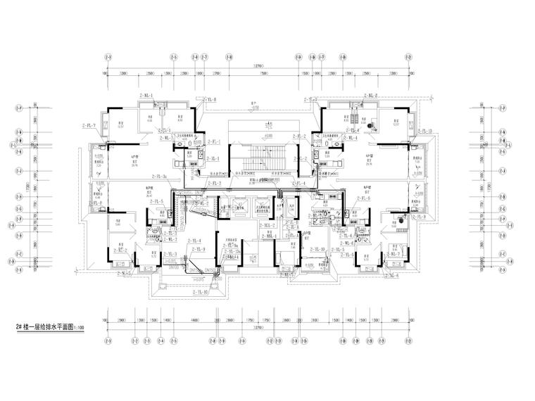 塔楼给排水建筑图资料下载-[贵州]安置房2#塔楼给排水施工图2019