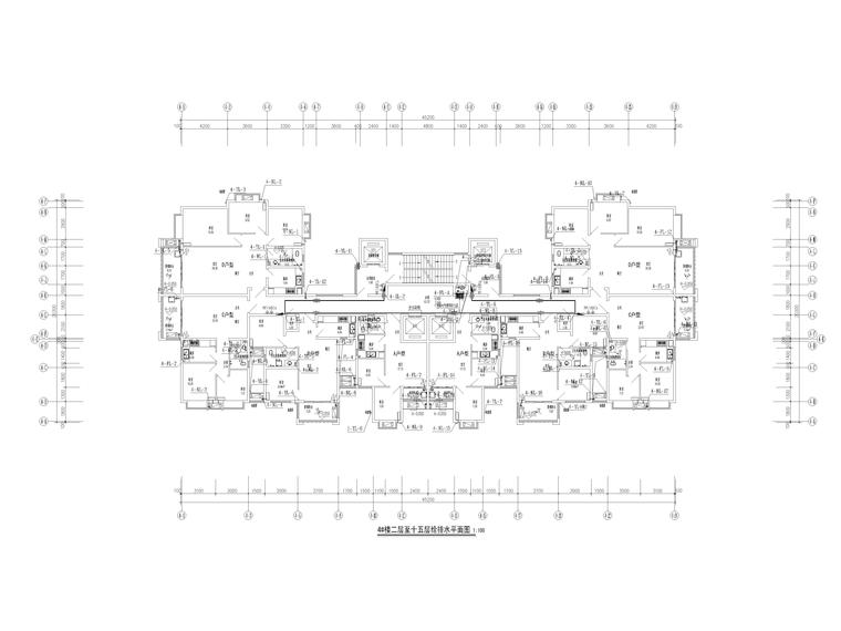 塔楼给排水建筑图资料下载-[贵州]安置房4#塔楼给排水施工图2019