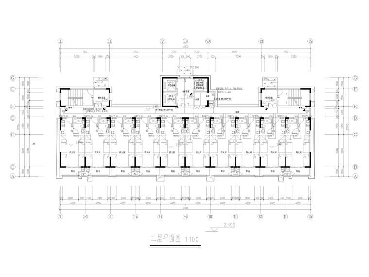 公寓建筑的平面图资料下载-公寓1#2#智能化平面图