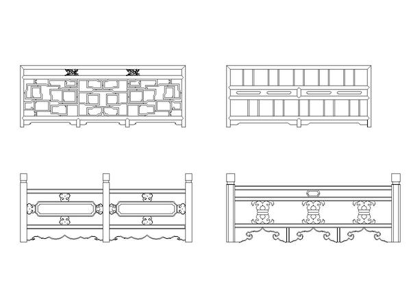 [资料]多种仿古建筑 围栏 护栏 cad 立面图 267 tengchongguo