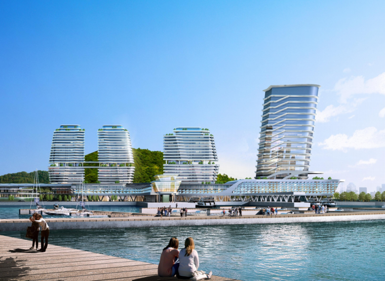 高层办公方案平面资料下载-TOD海景住宅-滨海商业超高层办公方案2020
